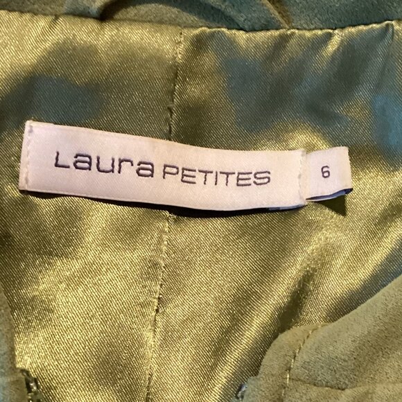 Laura Petites Women's Faux Suede Green Jacket Blazer Size 6 Lined Office Casual - Picture 8 of 9